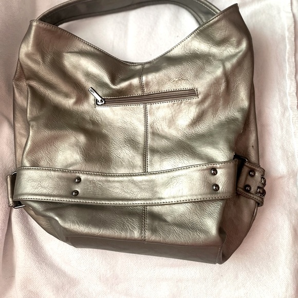 Charming Charlie gray faux leather bag with breading🤍 - Picture 5 of 5